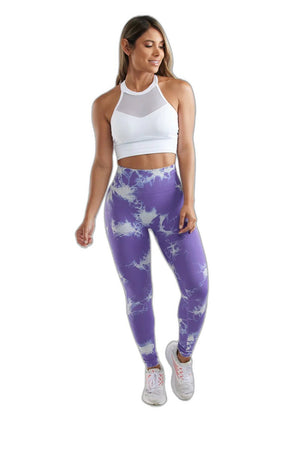 Scrunch Butt Leggings Tie-Dye Purple - product view on white background