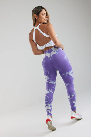 Scrunch Butt Leggings Tie-Dye Purple