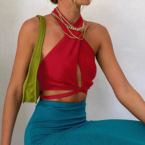 Sexy Backless Sleeveless Crop Top