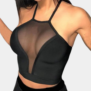 Sexy Mesh Sleeveless Crop Top