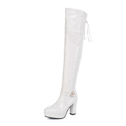 Sexy White Platform Boots Women