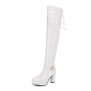 Sexy White Platform Boots Women