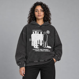 Shadow Y2K Hoodie Black – worn by a woman