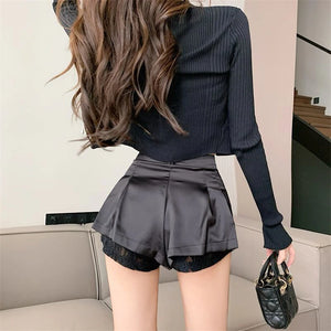 Short Black Cargo Skirt