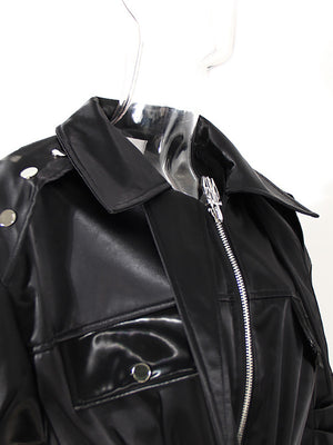 Short PU Leather Women Jacket Spring