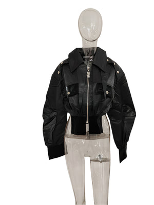 Short PU Leather Women Jacket Spring