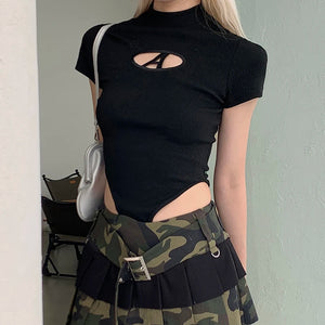 Short Sleeve Cut Out Bodysuit