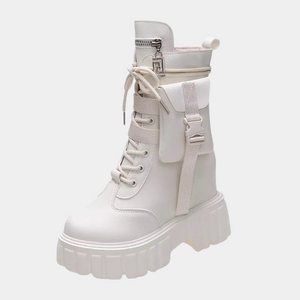 Short White Platform Boots