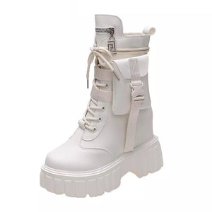 Short White Platform Boots