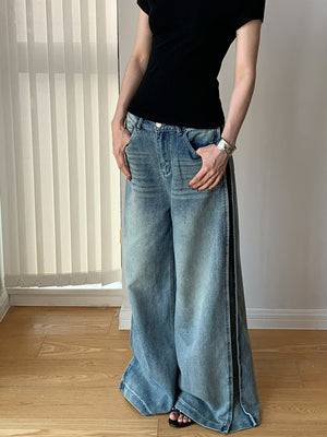 Side panel Y2K jeans women's