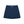 Back of the Navy Blue tennis skirt laid flat, flared A-line cut and white CYBER print at the waist