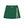 Blackish Green tennis skirt laid flat, front view with the side slit edged in white and yellow stripes