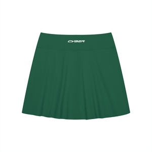 Blackish Green side slit tennis skirt laid flat from the back, smooth flared A-line shape