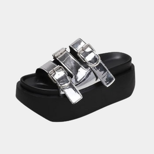 Silver Chunky Sandals