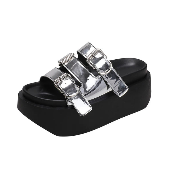 Silver Chunky Sandals