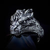 Bague tête de dragon en argent