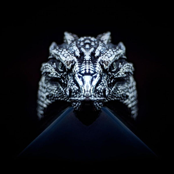 Silver Dragon Head Ring