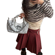 Silver Snake Pattern Chain Y2k Purse