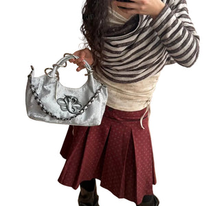 Silver Snake Pattern Chain Y2k Purse
