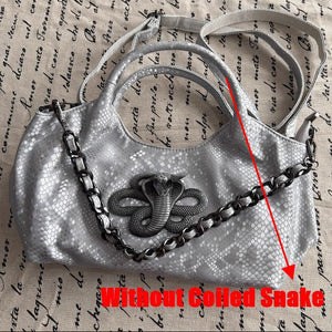 Silver Snake Pattern Chain Y2k Purse
