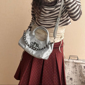 Silver Snake Pattern Chain Y2k Purse