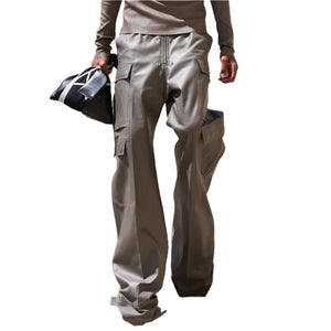 Silver Wide Leg Cyberpunk Pants