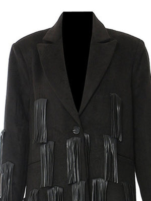 Single Button PU Women Spring Jacket