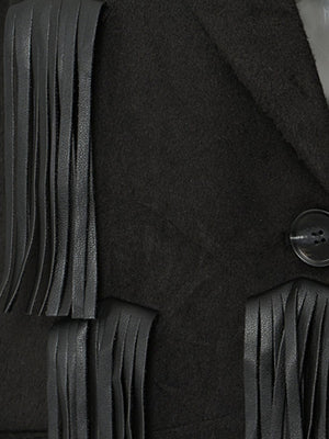 Single Button PU Women Spring Jacket