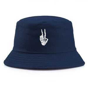 Skeleton Embroidery Bucket Hat