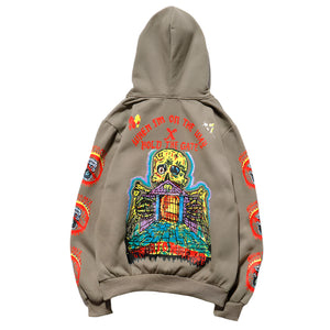 Skeleton Fleece Y2k hoodie