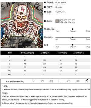 Skeleton Fleece Y2k hoodie