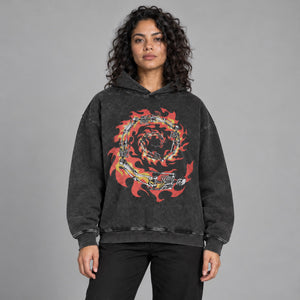 Skeleton Graphic Y2K Hoodie – worn by a woman