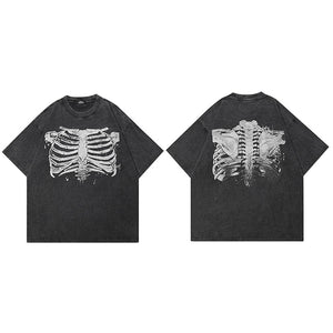 Skeleton Graphic Y2K T Shirt