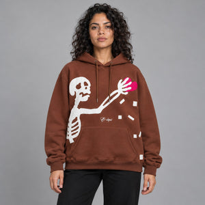 Skeleton Y2k hoodie – worn by a woman