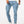 Front view of the Light Blue Skinny Cargo Y2K Jeans with side flap pockets and stitched knee seams