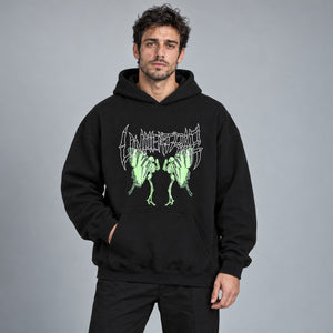Skull Butterfly Y2k Hoodie – worn by a man