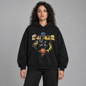 Skull Graphic Y2K Hoodies – worn by a woman