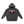 Skull Hoodie Y2K Washed Black seen flat from the front, CYBER lettering over a skull and red roses