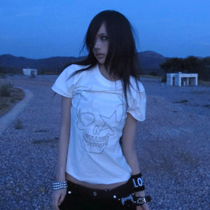 Skull Print Gothic Y2k Tops