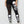Black skull print techwear leggings for women with mid waist