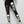 Black skull print techwear leggings for women with mid waist