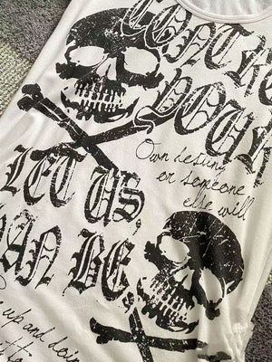 Skull Print Y2K Top