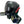 Black skull techwear mask with respirator canisters and red side lights