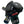 Black skull techwear mask with respirator canisters and red side lights