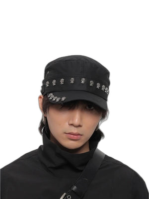 Skull Rivet Baseball Cap - product view on white background