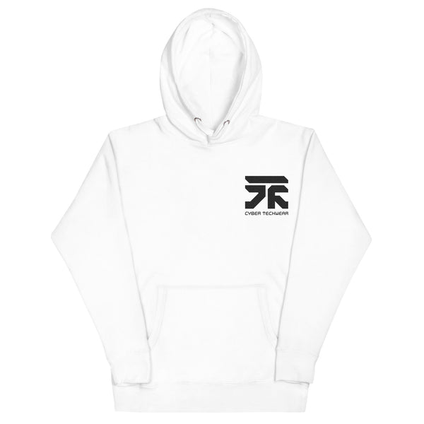 Sleek Embroidered White Hoodie