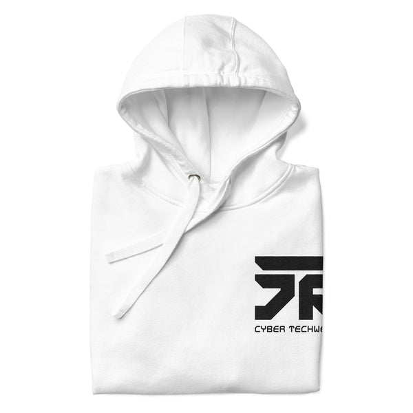 Sleek Embroidered White Hoodie