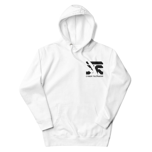 Sleek Embroidered White Hoodie