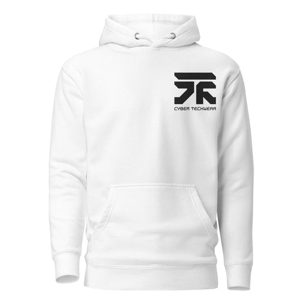 Sleek Embroidered White Hoodie