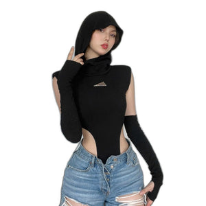 Sleeveless Bodysuit Techwear - product view on white background